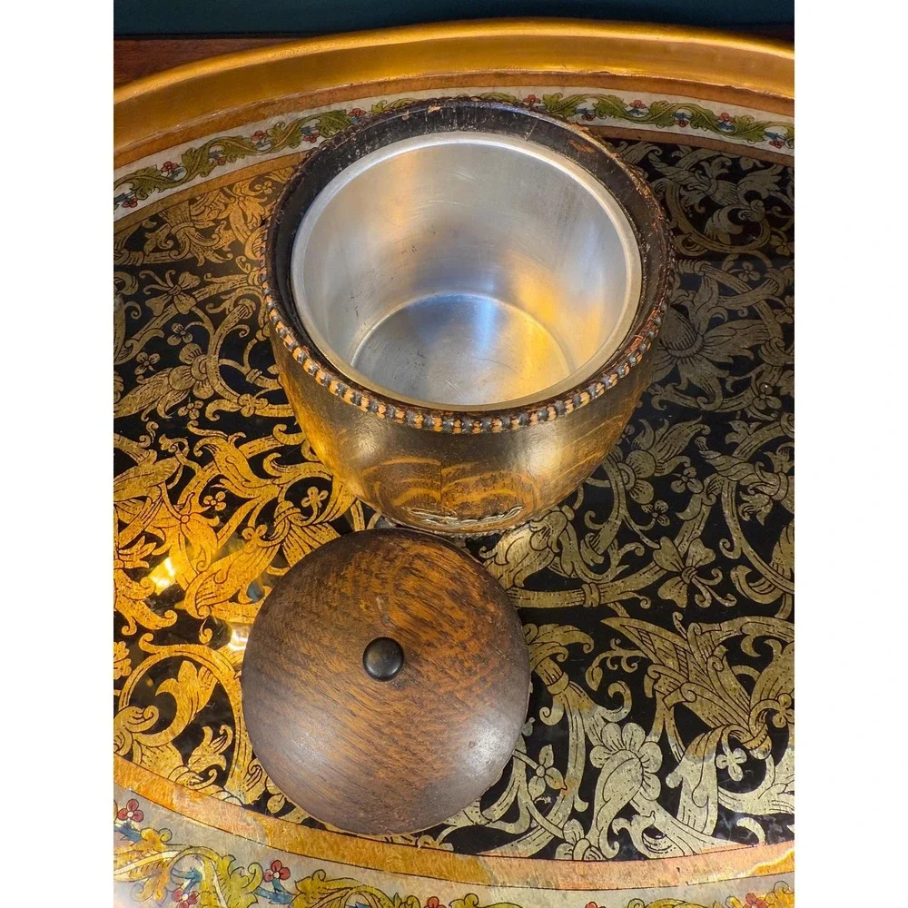 Vintage Wood Tea‎ Caddy with Lid and Metal Liner – 5